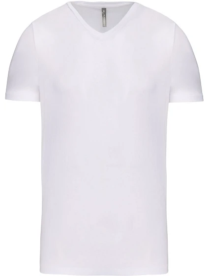 Kariban K 3014 Pánské elastické tričko s výstřihem do V 20.3014 white