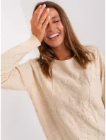 Sweter AT SW model 18895592 jasny beżowy - FPrice