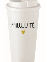 MILUJU TĚ. - bílý termohrnek 475 ml