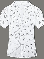 Dámská halenka s límečkem a vzorem zeber (AWY2011D) bílá - Fashion