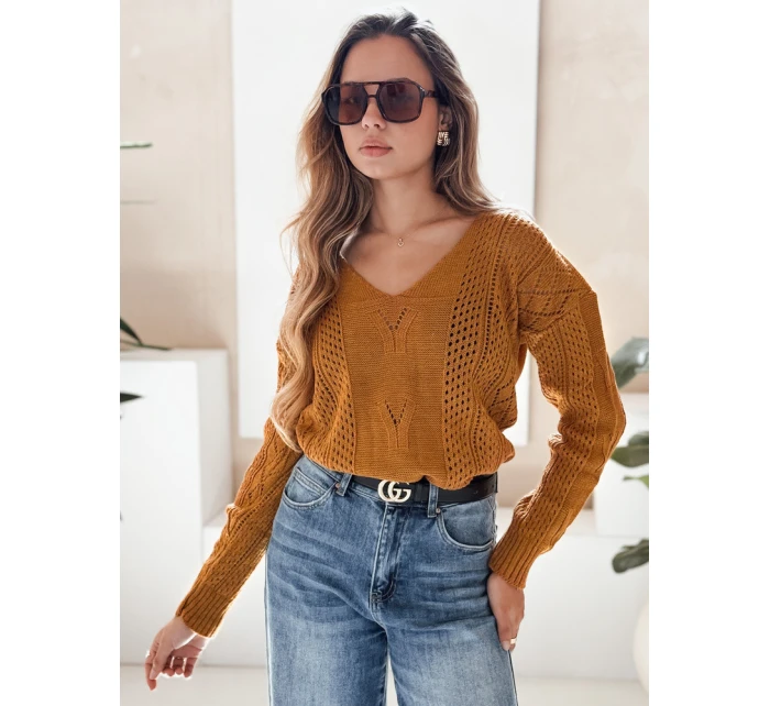 Dámský svetr DARIA mustard FashionStreet MY1727