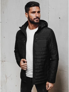 Pánská prošívaná bunda s kapucí černá Dstreet TX5009