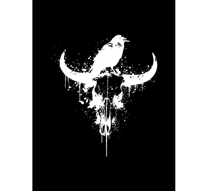 Pánské tričko s potiskem lebky a rohů NX060R Pánské tričko s potiskem lebky a rohů NX060R