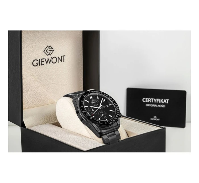 Pánské hodinky Giewont Chronograph Sapphire Black GW8720-B1
