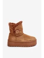 Dámské sněžné boty s platformou s kožešinou Camel Wikasem Dámské sněžné boty s platformou s kožešinou Camel Wikasem