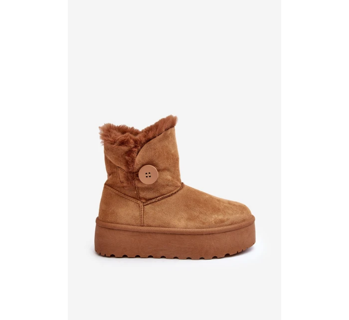 Dámské sněžné boty s platformou s kožešinou Camel Wikasem Dámské sněžné boty s platformou s kožešinou Camel Wikasem