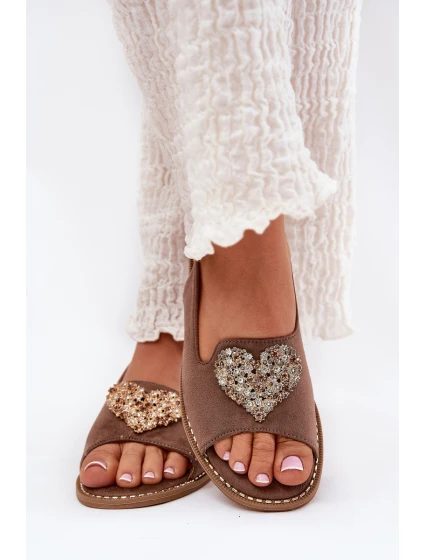 Dámské Sandály S Ozdobným Tmavě Béžové model 21691539 - S.Barski
