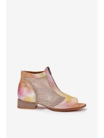 Dámské Kožené Kotníkové Boty Na Plochém Podpatku S  model 21693701 - Maciejka