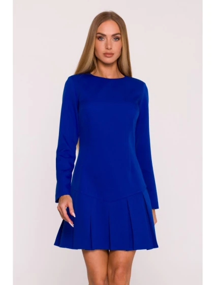 Šaty s záhyby královská modř model 21295936 - Moe Šaty s záhyby královská modř model 21295936 - Moe