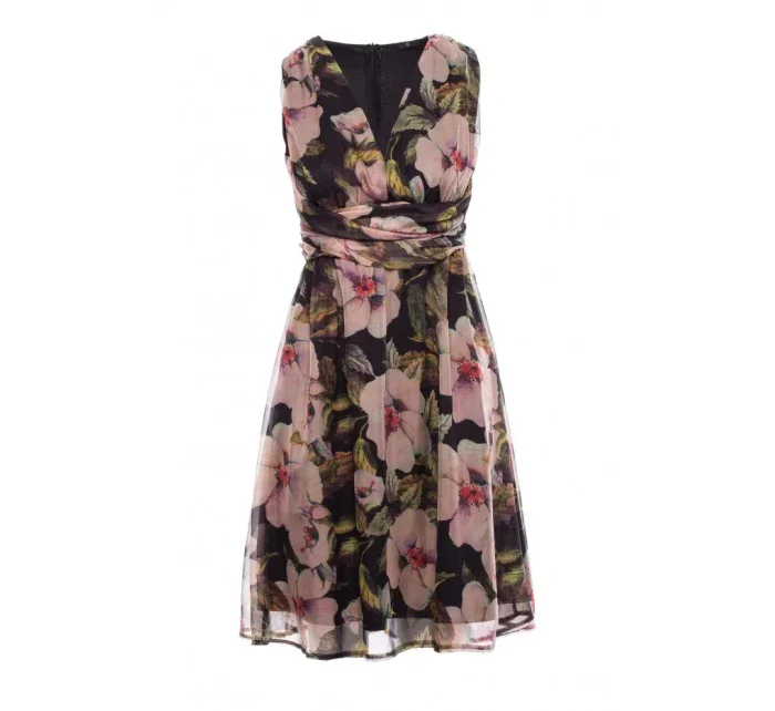 S225 Šifonové šaty s hlubokým výstřihem - model 3