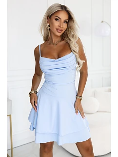 Dámské šaty na ramínka model 22309485 světle modré - Numoco