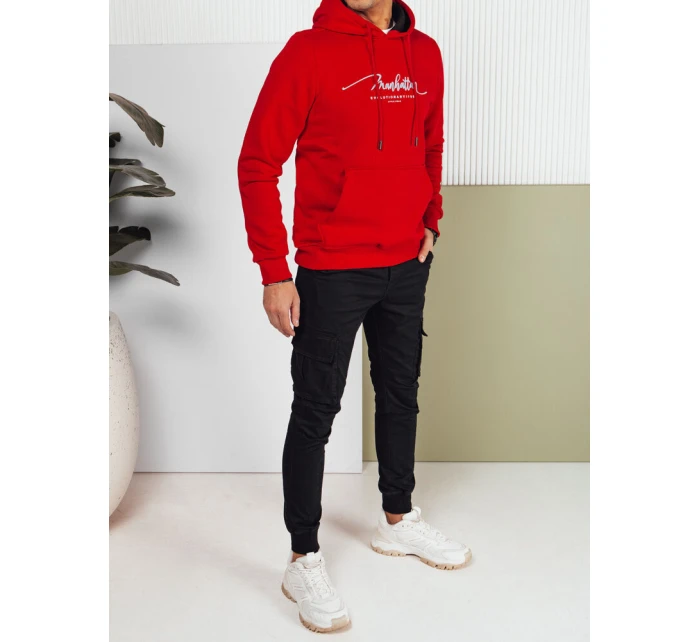 Pánská mikina s kapucí červená Dstreet model 21976066 - FashionStreet Pánská mikina s kapucí červená Dstreet model 21976066 - FashionStreet