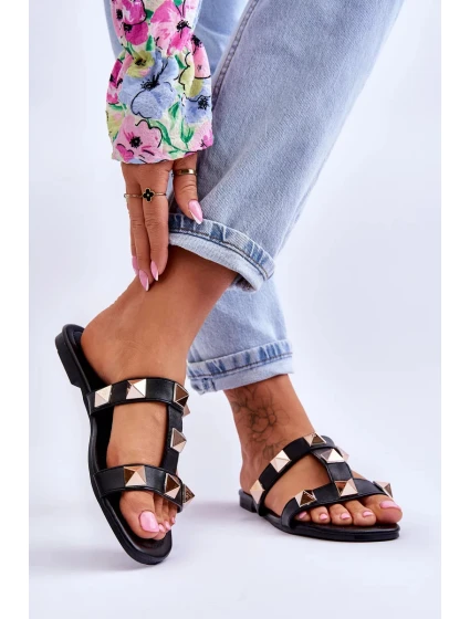 Dámské pantofle s velkými cvočky Černá Mercure Dámské pantofle s velkými cvočky Černá Mercure