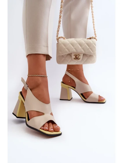 Dámské sandály na vysokém podpatku Béžová D&A Dámské sandály na vysokém podpatku Béžová D&A