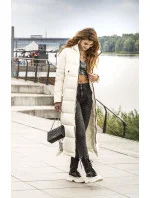 DŁUGA KURTKA PUCHOWA DAMSKA ECRU model 21245107 - Ann Gissy