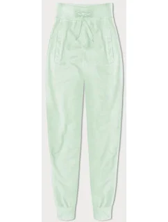 Tenké teplákové kalhoty v pistáciové barvě (CK03-39)