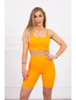 Sada s kalhotami s vysokým pasem oranžová neonová Sada s kalhotami s vysokým pasem oranžová neonová