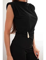 Dámský komplet s  a širokými kalhotami černý model 22084847 - K-Fashion