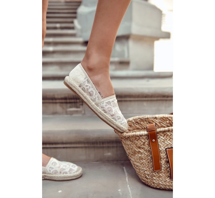 Klasické dámské espadrilky prolamované béžové model 21588402 - S.Barski