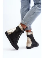 Zazoo 3081 Kožené Dámské Tenisky Na Kotníku Černé