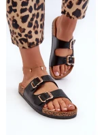 Dámské žabky s přezkami černé Fronila Dámské žabky s přezkami černé Fronila