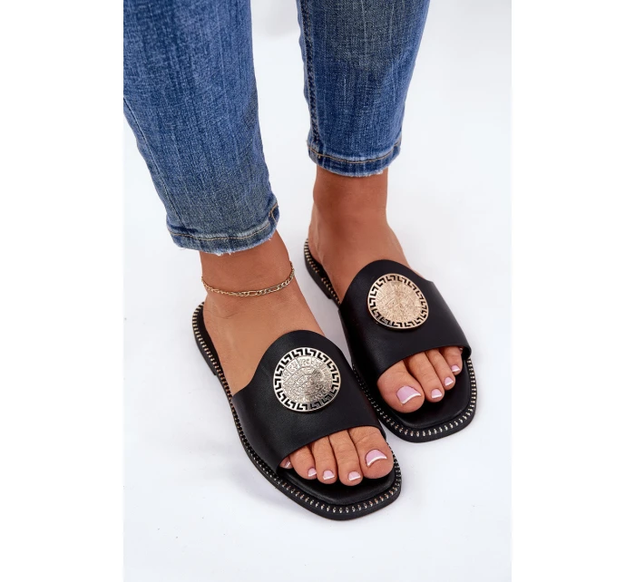 Pantofle Na Podpatku S Dekorací Černé model 21685588 - Boto Pantofle Na Podpatku S Dekorací Černé model 21685588 - Boto