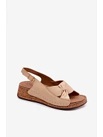 Pohodlné dámské sandály na platformě béžové Iggy