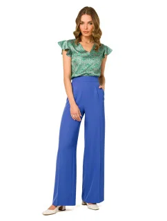 Dámské kalhoty model 18497207 královská modř - STYLOVE