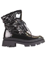 Jedinečné černé sněhule dámské na plochém podpatku Jedinečné černé sněhule dámské na plochém podpatku