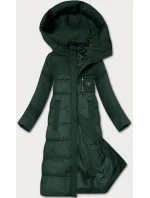 Tmavě zelená zimní bunda z různých spojených materiálů model 21248679 - Libland