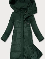 Zimní bunda Libland z kombinovaných materiálů tmavě zelená (7820)