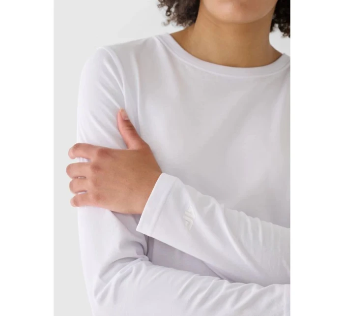 Dámské oversize hladké tričko s dlouhým rukávem 4F 4FWMM00TLONF431-10S Dámské oversize hladké tričko s dlouhým rukávem 4F 4FWMM00TLONF431-10S