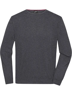 Daiber JN 1314 Pánský svetr s kulatým výstřihem 02.1314 anthracite melange