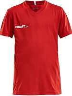Craft Teamwear Squad Go Jersey Solid Jr Dětské sportovní tričko s výstřihem do V 82.5582 bright red