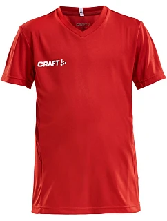Craft Teamwear Squad Go Jersey Solid Jr Dětské sportovní tričko s výstřihem do V 82.5582 bright red