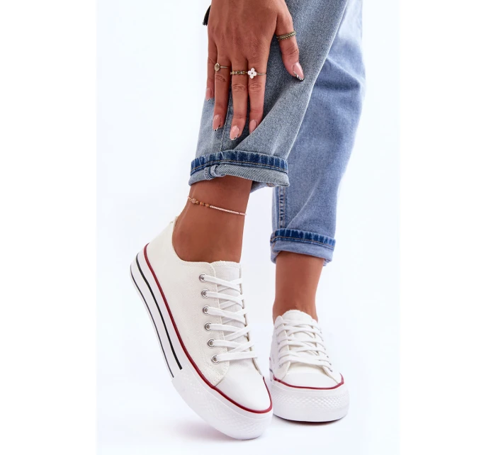 Nízké klasické tenisky na platformě Bílé Jazlyn Nízké klasické tenisky na platformě Bílé Jazlyn