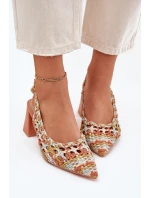 Sandály S Pletením Na Podpatku Mmultikolor Ebina Sandály S Pletením Na Podpatku Mmultikolor Ebina