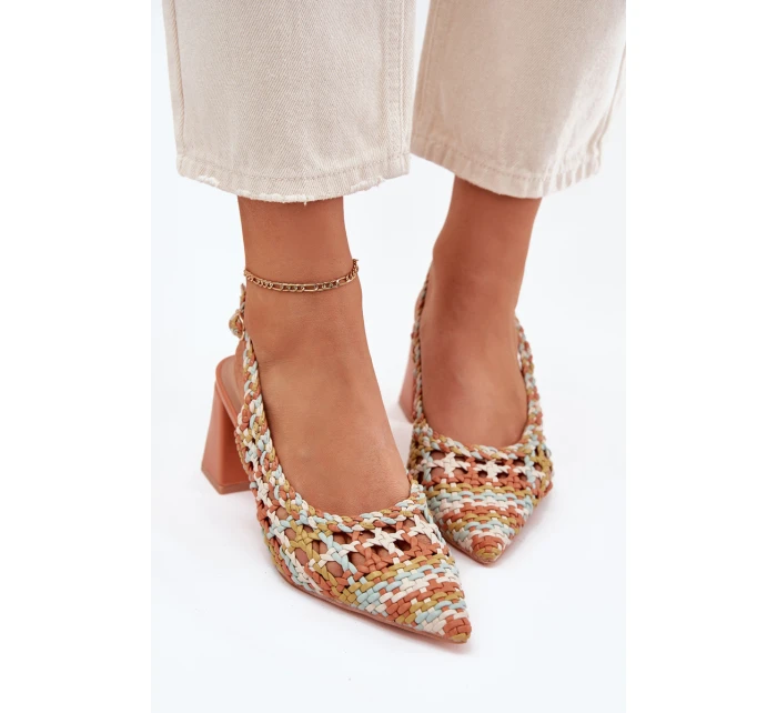 Sandály S Pletením Na Podpatku Mmultikolor Ebina Sandály S Pletením Na Podpatku Mmultikolor Ebina
