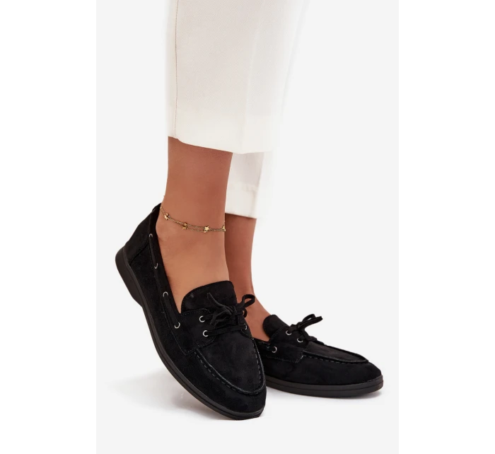 Polobotky Dámské Ploché S Šněrováním Černé model 21709691 - Boto