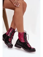 dámské kotníkové boty z přírodní kůže na ploché podrážce model 21713991 - Maciejka