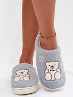Fotrnné pantofle s medvídkem modré Noralie