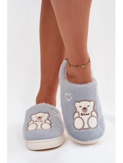 Fotrnné pantofle s medvídkem modré Noralie