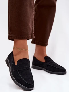 Dámské mokasiny z eko semiše černé Renelia