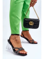 Kožené Sandály Na Průhledné Bar černé Randy Kožené Sandály Na Průhledné Bar černé Randy