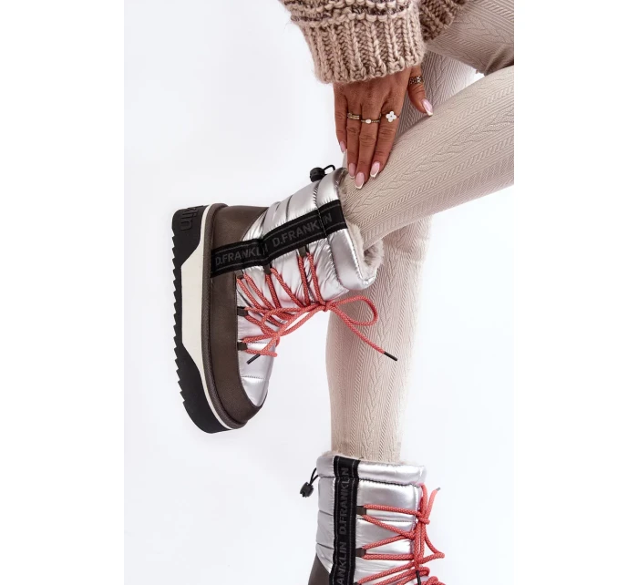 Dámské sněhule se silnou podrážkou, Vegan D.Franklin Stříbrný