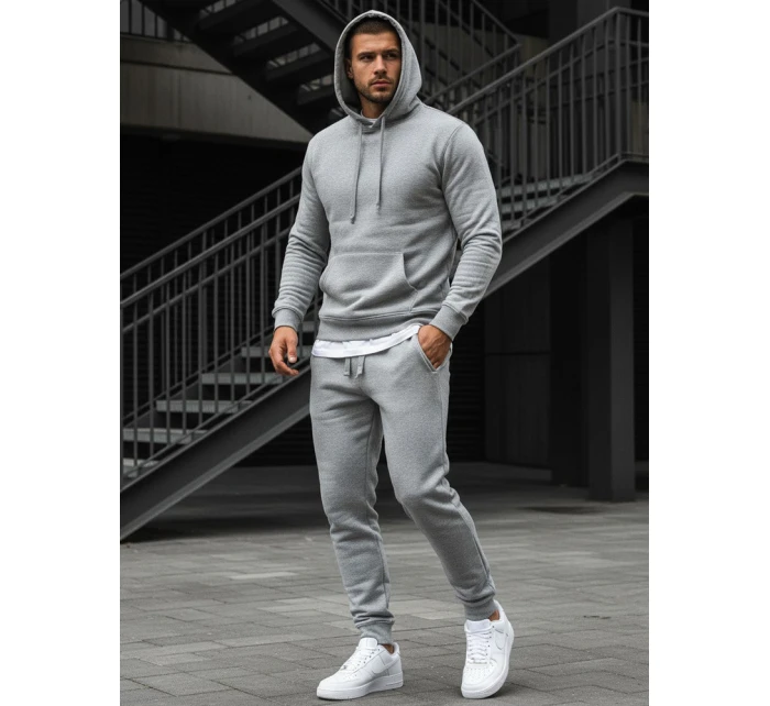 Pánská mikina s kapucí šedá BX3646