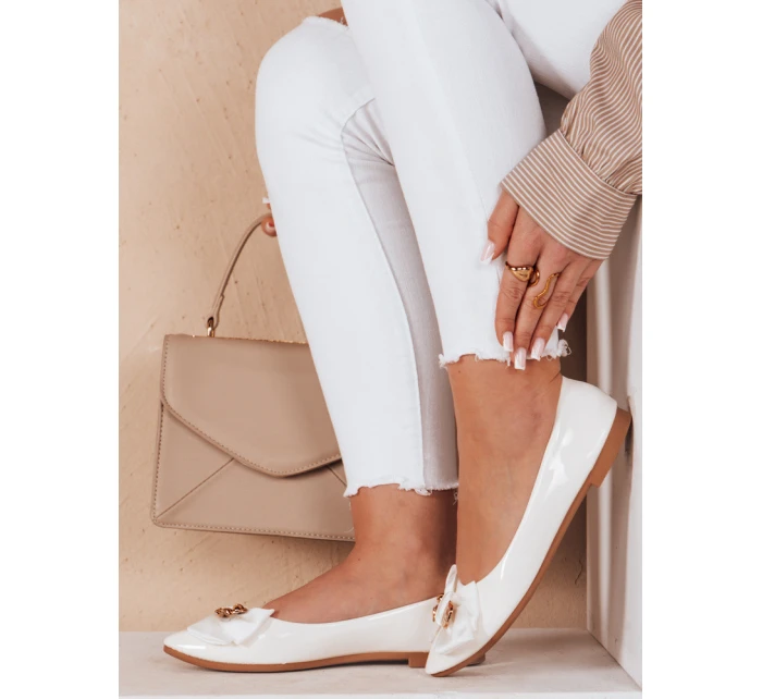 Dámské baleríny TEDBOW na podpatku bílé FashionStreet ZY0768