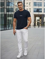 Pánské bavlněné tričko s potiskem tmavě modré FashionStreet NX5125R Pánské bavlněné tričko s potiskem tmavě modré FashionStreet NX5125R