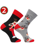 2pack Vánoční ponožky šedé a černé