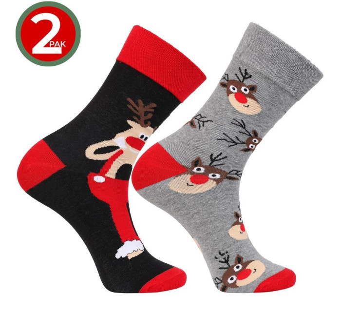 2pack Vánoční ponožky šedé a černé